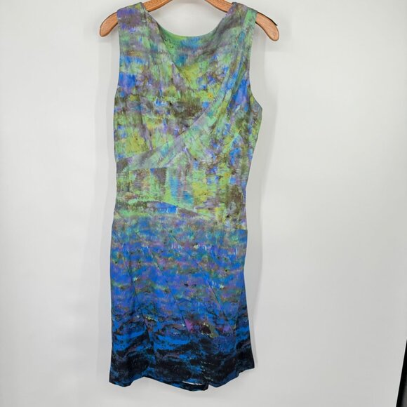 Maggy Boutique Suzi Chin Dress Size 14 Multicolor Sleeveless Belted Waist Polyes - Picture 8 of 10